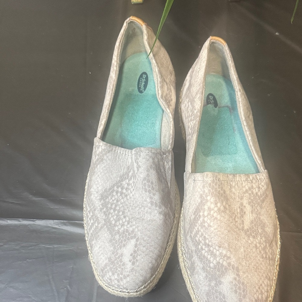 Dr. Scholl's Gray Espadrille Slip-Ons